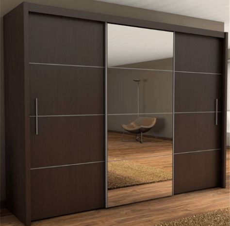 Mirrored Closet Doors, Sliding Wardrobe Designs, Mirrored Closet, 3 Door Sliding Wardrobe, Sliding Door Wardrobe Designs, Bedroom Closet Doors, Bedroom Wardrobe Design, Bedroom Furniture Layout, Modern Cupboard Design