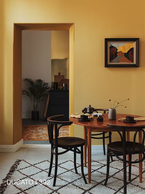 Yellow paint colours | Find your perfect yellow shade | Tikkurila UK Yellow Painted Rooms, Yellow Bedroom Paint, Billy Hack, Wall Paint Ideas, Cozy Cottage Kitchen, Yellow Ceiling, Yellow Paint Colors, Neutral Furniture, Ikea Billy