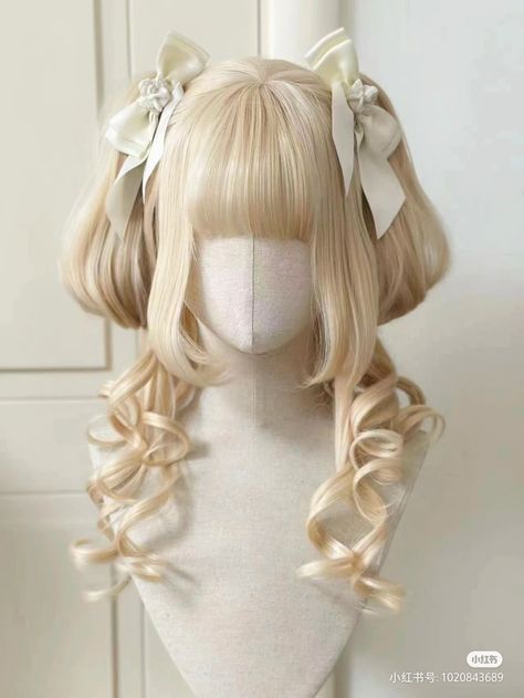 Cutecore Hairstyles, Angelic Hair, Dolly Hair, Oc Hair, Kawaii Wigs, Cosplay Hair, Kawaii Hairstyles, Pretty Hair Color, Beautiful Princess