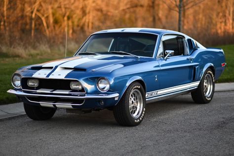 1968 Ford Mustang Shelby GT500 (Acapulco Blue, 428ci V8, 4-speed) Mustang Car Aesthetic, Shelby Mustang Gt500, Blue Mustang, 1968 Ford Mustang, 1968 Mustang, Mustang Gt500, Aesthetic Cool, Ford Mustang Car, Ford Mustang Shelby Gt500