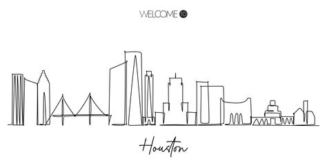 Houston Inspired Tattoos, Be Someone Houston Tattoo, Houston Theme Tattoo, Houston Tattoos Ideas, Houston Skyline Tattoo, Houston Skyline Outline, Skyline Tattoo, Skyline Drawing, Houston Skyline