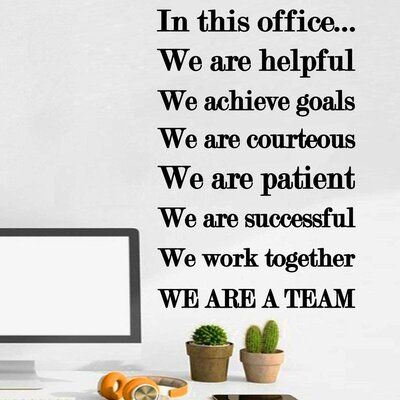 Winston Porter In This Office We Are Helpful Business Wall Quotes Decal Office Quotes Wall, Bible Wall Decals, Family Wall Decals, Bible Verse Wall Decals, Floral Wall Decals, Star Wall Decals, Office Quotes, Prayer Wall, Vinyl Wall Quotes