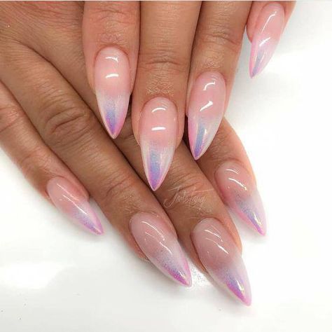 Unghie Sfumate, Kutek Disney, Nagel Tips, Nail Art Ombre, Nails Pink, Holographic Nails, Fancy Nails, Chic Nails, Dope Nails