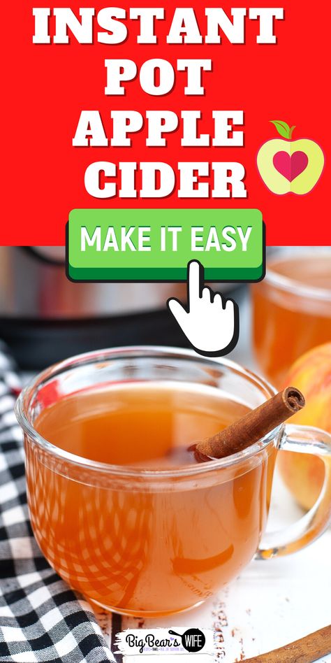 Warm up this fall and winter with a warm mug of homemade Instant Pot Apple Cider! A perfect mug of apple and cinnamon is waiting for you! Instant Pot Apple Cider, Apple Brown Sugar, Fall Apple Recipes, Apple Cider Recipe, Apple And Cinnamon, Homemade Apple Cider, Cider Making, Cider Recipe, Instant Pot Soup Recipes