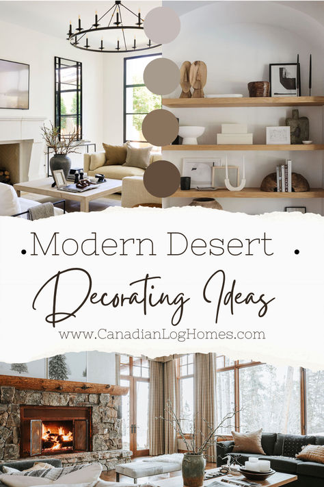 Modern Desert Decorating Ideas Desert Decorating Ideas, Modern Desert Bedroom, Modern Desert Living Room, Modern Desert Home Interiors, Southwest Decor Living Room, Desert Homes Interior, Desert Interior Design, Desert Chic Decor, Desert Living Room