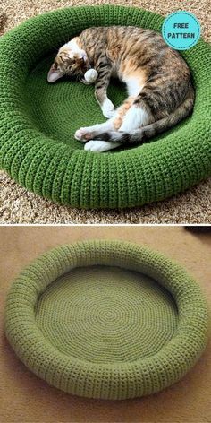 Household Crochet, Pet Bed Pattern, Cat Bed Pattern, Katt Diy, Remote Caddy, Kat Haken, Katt Grejer, Crochet Cat Bed, Knitting Board