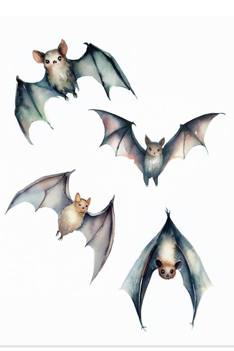 Bat Artwork, Bat Drawing, Halloween Kunst, Bat Art, Scrapbook Printing, Spooky Tattoos, Learn Watercolor, Halloween Artwork, Halloween Painting