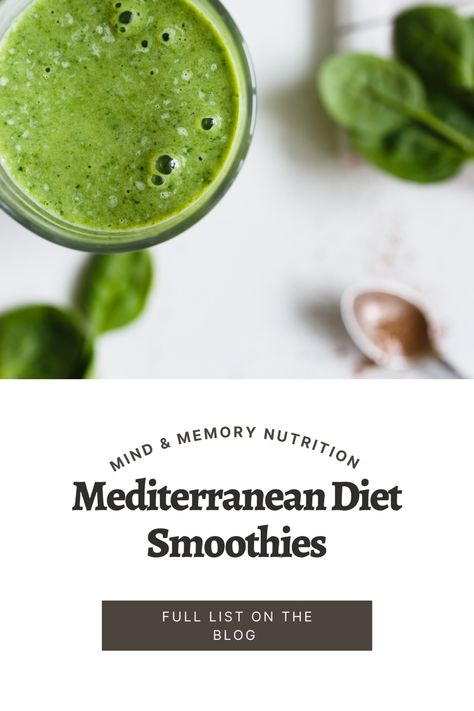 Easy Mediterranean Diet Recipes, Diet Smoothie Recipes, Nutritious Smoothies, Smoothie Challenge, Spinach Smoothie, The Smoothie Diet, How To Eat Better, Mediterranean Diet Recipes, Detox Diet