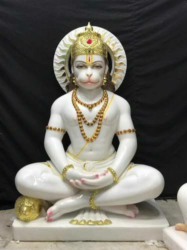 Hanuman Marble Statue, White Hanuman Ji Hd Wallpaper, White Hanuman Ji, Hanuman Murti, Ram Ji Photo, Hanuman Statue, Bamboo Background, Marble Products, Yoga Shala