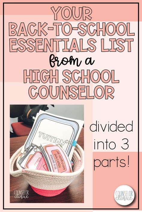 High School Counselor Office, School Essentials List, High School Counselors Office, School Counselor Organization, Middle School Counselor, School Counselor Office Decor, Career Counselor, School Guidance Counselor, School Counselor Resources