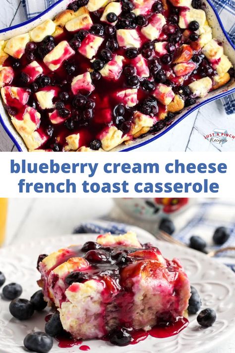 Blueberry Cream Cheese French Toast, Cream Cheese French Toast Casserole, Breakfast Casserole Sweet, Sweet Breakfast Casserole, Cream Cheese French Toast, Cheese French Toast, Crockpot French Toast, Toast Aperitif, Pumpkin French Toast Casserole