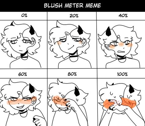 Basically I want you guys to comment anything that you think would make Stebb blush. It's like a Q and A but...not. Blush Chart Drawing, Make Me Blush Challenge Drawing, Blush Meter Drawing, Try To Make Me Blush, Blush Reference, Blush Meter Meme, Blushing Drawing, Blushing Reaction Pictures, Blush Drawing