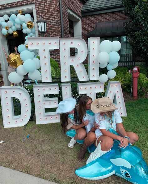 Tri Delt Bid Day, Tri Delta Bid Day, Tri Delt, Sorority Rush, College Sorority, Bid Day Themes, Tri Delta, Bid Day, Crown Jewels