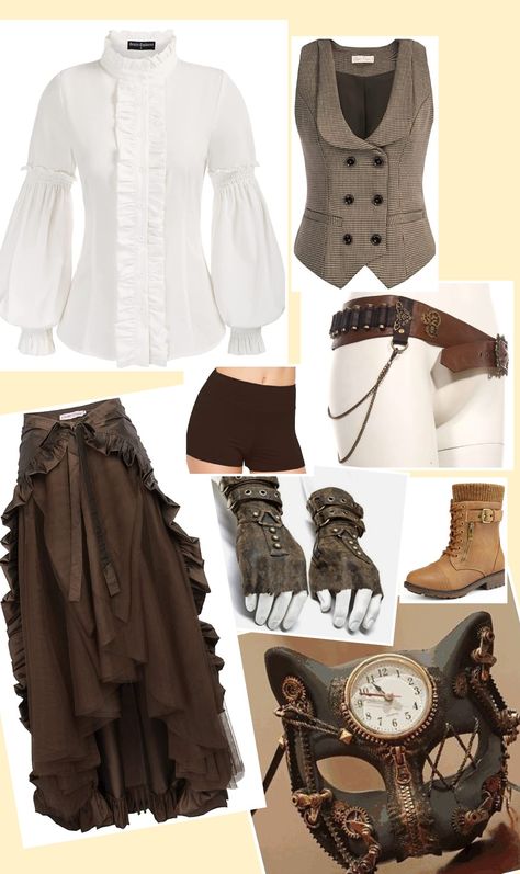 Stream Punk Costumes, Steam Punk Outfits Modern, Stream Punk Fashion, Steam Punk Ideas, Steampunk Plus Size Women, Steampunk Spidersona, Steampunk Casual Outfits, Modern Steampunk Fashion Casual, Steampunk Modern Fashion