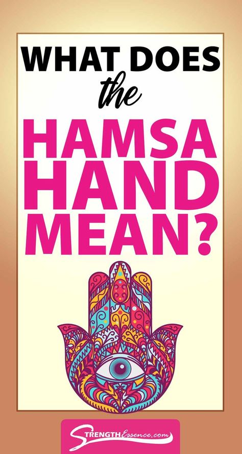 hamsa hand symbol graphic with what does the hamsa hand mean? text overlay Hamsa Meaning, Hasma Hand, Full Hand Tattoo, Hamsa Symbol, Hand Symbols, Buddhist Practices, Become Wealthy, Lost My Job, Wealth Affirmations