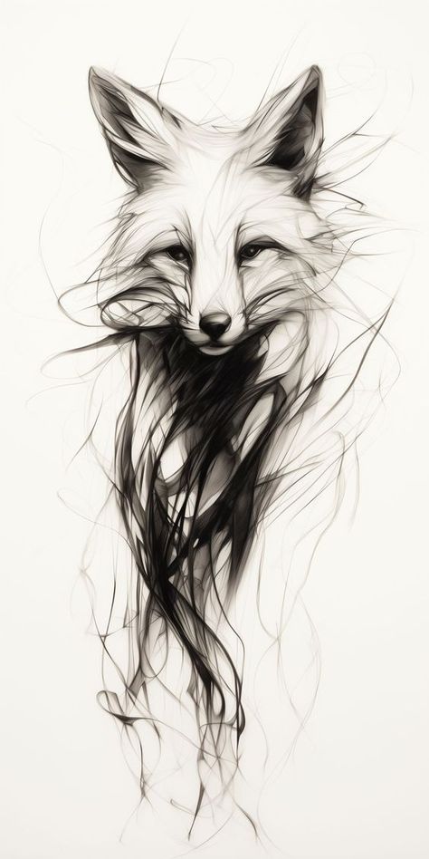 Gothic Fox Tattoo, Dark Fox Tattoo, Fox Drawing Tattoo, Fox Tattoo Sketch, Spirit Animal Tattoo, Shoulder Cap Tattoo, Fox Tattoo Design, Native American Tattoo, Fox Artwork