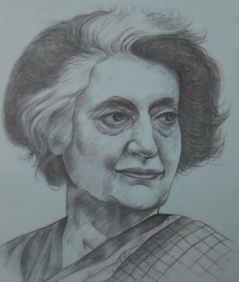 Indira Gandhi Sketch, Indira Gandhi Drawing, Gandhi Sketch, Gandhi Drawing, Indira Gandhi, Sketches Easy, Book Art Drawings, Pencil Sketch, Portrait Drawing