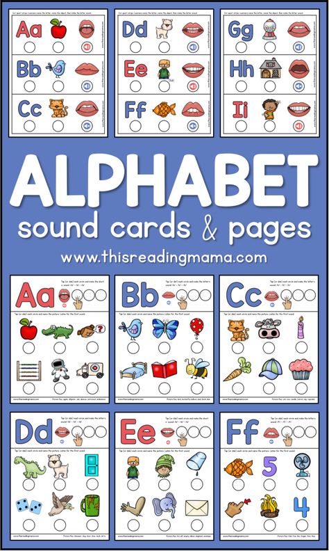 Alphabet Sound Cards & Pages - This Reading Mama This Reading Mama Free Printable, This Reading Mama, Phonic Sounds Of Alphabets, Alphabet Sounds Free Printables, English Language Learning Activities, Phonics For Kids, Abc Phonics, Alphabet Sounds, Phonics Programs