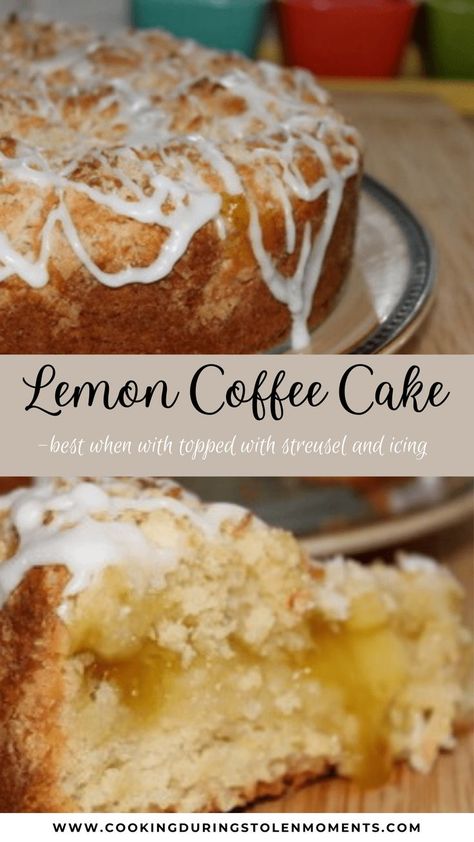 Lemon Coffee Cake, Lemon Coffee, Breakfast Coffee Cake, Coffee Cake Recipes Easy, Stolen Moments, Beautiful Breakfast, Coffee Cake Recipe, Lemon Dessert Recipes, Breakfast Sweets