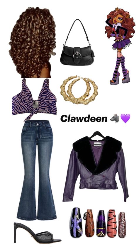 My fav character 😝 Clawdeen Halloween Outfit, Claudine Monster High Costume, Claudine Costume, Monster High Inspired Outfits Clawdeen, Clawdeen Outfit Inspiration, Claudine Wolf Costume, Clawdeen Wolf Outfit Inspiration, Clawdeen Inspired Outfits, Clawdeen Halloween Costume