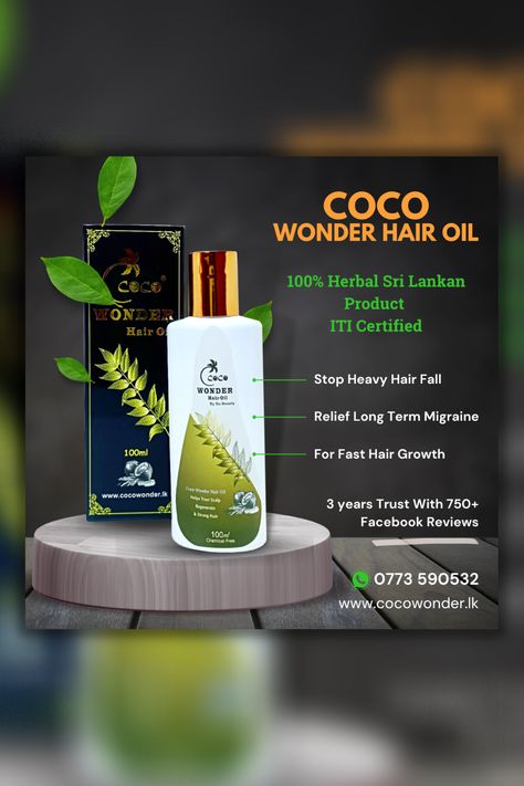 COCO Wonder Hair Oil Product Social Media Post Product Social Media Post, Advertising Poster Design, Skin Glowing, Black Seed Oil, Hair Growth Faster, Unique Poster, Organic Skin, Design Graphics, Social Media Design Graphics