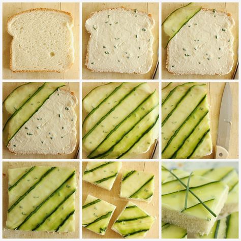 Mini Sandwiches Display, Diy Sandwich, Cucumber Tea, Baking With Blondie, Bridgerton Theme, Cucumber Tea Sandwiches, Tea Party Sandwiches, Tea Sandwiches Recipes, Tea Boxes