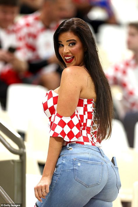 Croatia model Ivana Knoll turns heads in Qatar with another dazzling outfit for Argentina semi-final Check more at https://allthenews.website/croatia-model-ivana-knoll-turns-heads-in-qatar-with-another-dazzling-outfit-for-argentina-semi-final/ Ivana Knoll, Lusail Stadium, Wwe Raw Women, Taylor Swift Legs, Extremely Long Hair, Curvy Girl Fashion, Sport Girl, Qatar, Celebrities Female