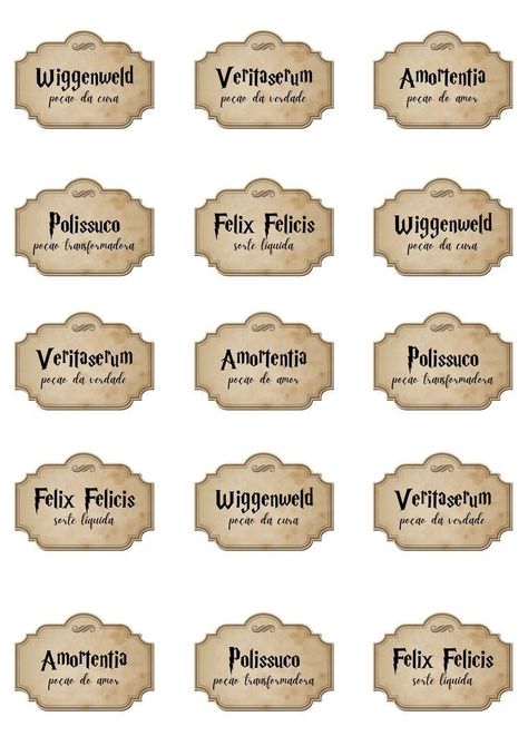 Harry Potter Potion Labels Printables, How To Make Harry Potter Potions, Harry Potter Name Ideas, Harry Potter Bday Ideas, Harry Potter Diy Potions, Harry Potter Ideas Diy, Harry Potter Decorations Party, Harry Potter Diy Printables, Diy Harry Potter Decorations