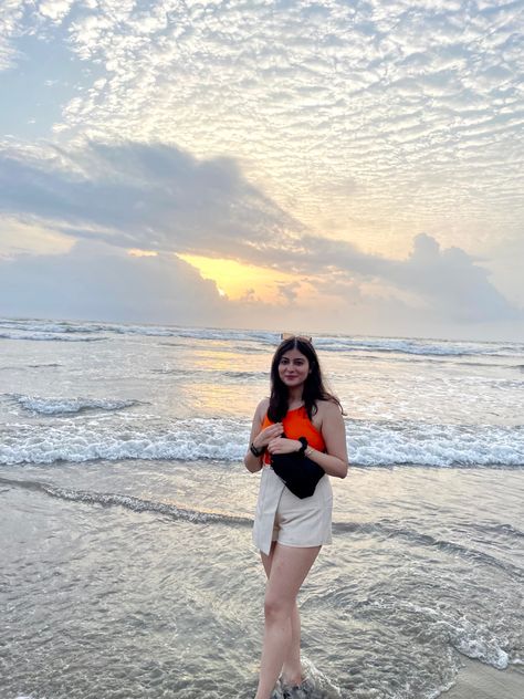 Skort - Urbanic, Top - H&M Goa Outfits Women Indian, Goa Outfit Ideas, Goa Outfits Beach, Modern Photoshoot, Goa Dress, Goa Outfits, Goa Trip, Aesthetic Post, Trip Outfit