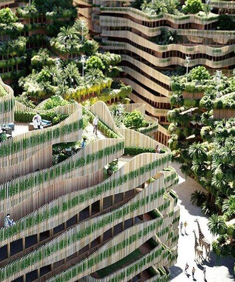 Regenerative Architecture, Timber Facade, Biofilic Design, Biophilic Architecture, Environmental Crisis, Collective Housing, Green Facade, Architecture Concept Diagram, Architecture Concept Drawings