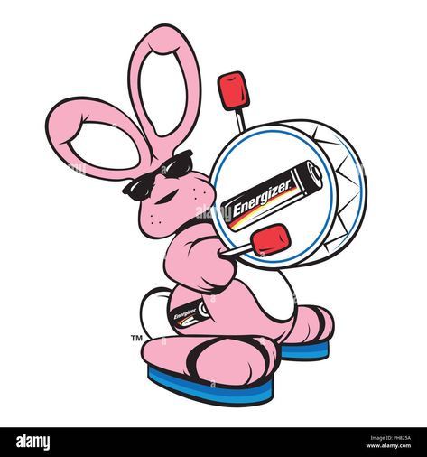 Download this stock image: energizer pink bunny battery illustration - PH825A from Alamy's library of millions of high resolution stock photos, illustrations and vectors. Energizer Bunny Tattoo, Battery Illustration, Macys Thanksgiving Parade, Energizer Battery, Balloon Race, Energizer Bunny, Mtg Card, Thanksgiving Parade, Video Filter