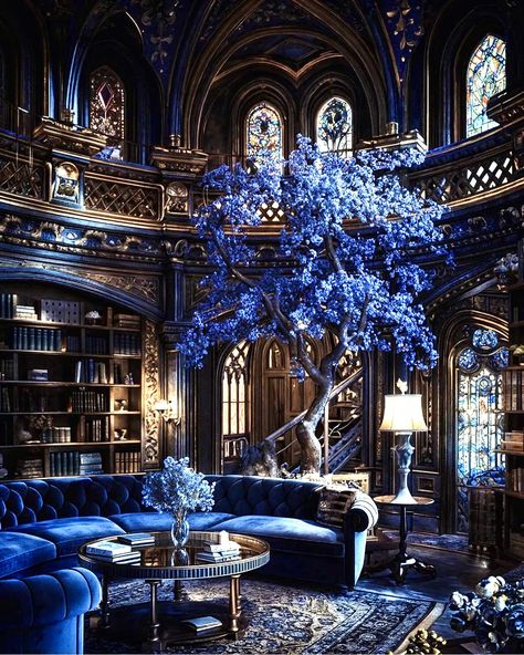 Ravenclaw Interior Design, Luxury Witch Aesthetic, Ravenclaw Room, Hogwarts Interior, Hogwarts Ravenclaw, Ravenclaw Common Room, Starry Ceiling, Ravenclaw Aesthetic, Ravenclaw House