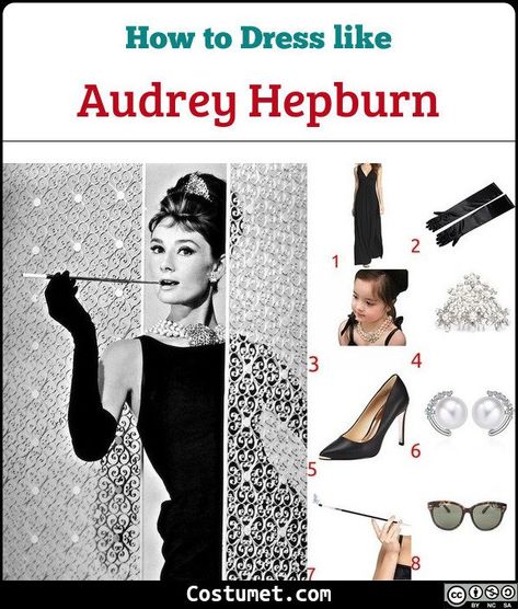 Female Movies, Dress Like Audrey Hepburn, Movie Star Costumes, Holly Golightly Costume, Movies Icon, Breakfast At Tiffany's Costume, Audrey Hepburn Costume, Tiffany Costume, Audrey Hepburn Breakfast At Tiffanys