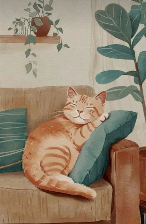 Ginger Cat Illustration, Ginger Cat Art, Outside Window, Cat Art Illustration, Kitty Images, Japanese Cat, Ginger Cat, Cat Portrait, Dog Wallpaper