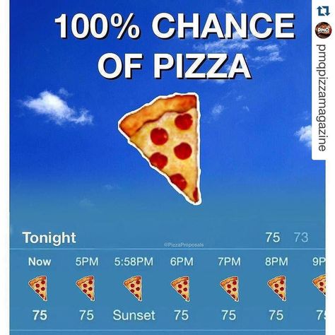 Our type of weather forecast  #Repost @pmqpizzamagazine with @repostapp.  Happy National Pizza Party Day America! Funny Quotes About Food, Quotes About Food, Pizza Meme, Pizza Quotes, Pizza Pictures, Pizzeria Design, Pizza Life, Pizza Branding, Pizza Style