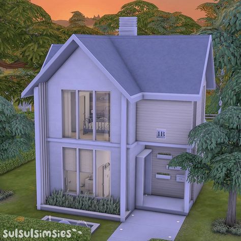 🤍 Modern Scandi Home 🍃 Swipe to see the floorplan and interior shots 🫶🏼 Sul Sul Simmers! 🤗 The last two nights I build this nice simple… | Instagram Sims 4 Modern Build, Sims 4 House Inspo Exterior, Small Scandinavian House Exterior, Simple Sims 4 Houses, Sims Home Ideas, Sims Interior Design, Sims 4 Floor Plans, Sims 4 Houses Ideas, Sims 4 Build Ideas