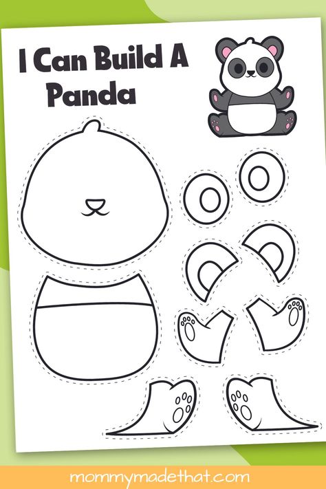 Printable Panda Craft Template (Grab the Cutie for Free!) Free Panda Printables, Panda Template Free Printable, Panda Crafts Preschool, Animal Templates Printable Free, Panda Crafts For Kids, Panda Coloring Pages Free Printable, Panda Template, Panda Classroom, Panda Bear Crafts