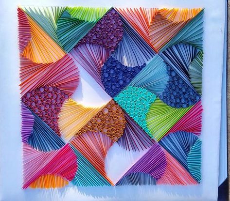 *This is a Paper Quilling Painting Artwork which is named Paper Quilling Pattern is Handmade. Details: 1) Measurement = height : 29.5 cm width : 29.5 cm 2) Glass framed 3) Wall Hanging 4) White frame 5) 1-2 weeks process time > This art piece is made up of paper quilling strips. Its Quilling Pattern, Paper Quilling For Beginners, Art Quilling, Paper Quilling Patterns, Quilled Paper Art, Quilling Tutorial, 3d Quilling, Quilling Craft, Quilling Techniques