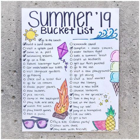 Working our way through our summer bucket list ☀️😎✌🏻 Thanks to Pinterest, there’s lots of great ideas to keep the kids busy and this mama… Summer Bucket List Poster, Bucket List Poster, Adult Birthday Party Games, Judy Moody, Summer Checklist, Summer List, Fun List, Journal Diy, Weekend Activities