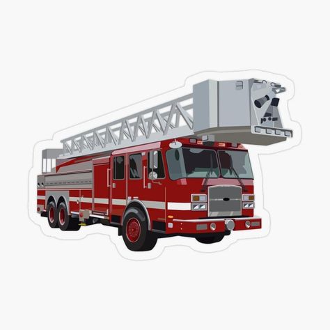 Fire Engine sticker available for sale in my shop! #firefighterart #firetrucks #fireengine #stickers https://www.redbubble.com/i/sticker/Fire-Engine-Truck-with-Ladder-by-kbmassdesign/49475000.JCQM3?asc=u Firefighter Stickers, Firefighter Art, Truck Stickers, Rescue Vehicles, Fire Engine, Fire Extinguisher, Fire Truck, Wood Wall Decor, Red Fire