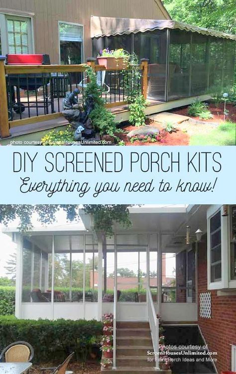 Screen Porch Kits, Porch Enclosure, Cottage Layout, Screened In Porch Diy, Porch Diy, 3 Season Porch, Porch Kits, Porch Enclosures, Screened Porch Designs