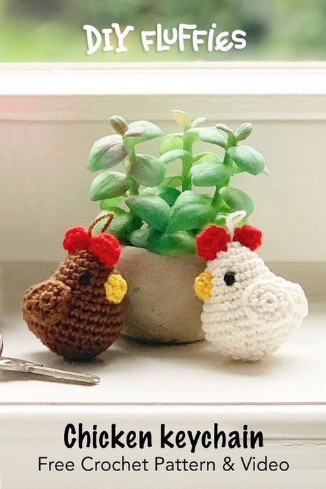 Amigurumi Corgi Dog Free Crochet Patterns & Paid - DIY Magazine CrochetIdeas, CrochetArt Amigurumi Corgi, Chicken Crochet Pattern, Chicken Crochet, Cute Chicken, Cozy Crochet Patterns, Crochet Chicken, Crochet Keychain Pattern, Crochet Birds, Crochet Bee