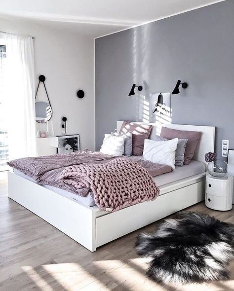 Grey Bedroom, Teenage Bedroom, Gray Bedroom, Bedroom Dressers, Bedroom Layouts, Wallpaper Bedroom, White Bedroom, Dream Rooms, Grey Walls