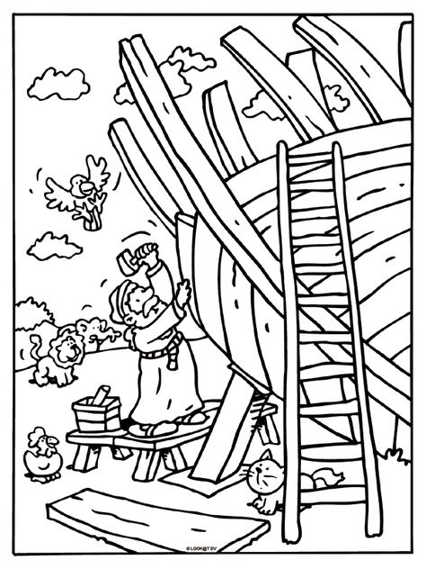 Kleurplaat Noach - bijbelse figuren - Kleurplaten.nl Youth Bible Study, Sunday School Coloring Pages, Children's Church Crafts, Scripture Coloring, Preschool Bible, Bible Verse Coloring, Bible Stories For Kids, Bible School Crafts, Christian Crafts