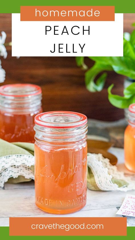 Peach Jelly Recipe Canning, Homemade Peach Jelly, Peach Jelly Recipe, Canning Peaches Recipes, Homemade Grape Jelly, Peach Jello, Jelly Maker, Peach Jam Recipe, Spiced Peaches