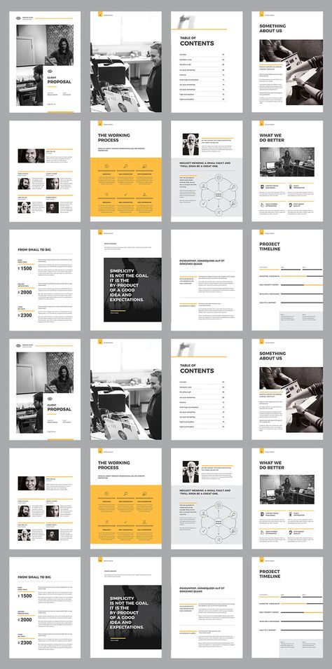 Minimal Proposal Brochure Template INDD, AI - 24 Pages - A4 and US Letter size - Download About Us Booklet Design, Toolkit Design Layout, Minimal Proposal Design, Proposal Layout Design Ideas, A4 Brochure Design Layout, Corporate Proposal Design, Proposal Graphic Design, A4 Presentation Design, Sponsorship Proposal Design Layout