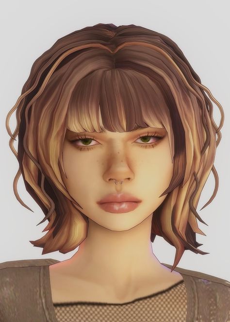 cherrywisp on Tumblr Sims 4 Cc Hair Female Wolfcut, Mori Kei Sims 4 Cc, Sims Cc Facial Hair, Maxi Match Hair, Sims 4 Cc Marauders, Sims 4 Short Hair With Bangs, Sims 4 Cc Elderly Hair, Sims 4 Short Wavy Hair, Micro Bangs Sims 4 Cc