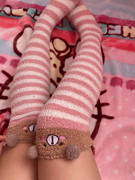 #kawaii#kawaiastetchic#cutecore Kawaii Bear Socks, Cutecore Socks, Puppy Space, Girl Puppets, Kawaii Socks, Socks Outfit, Slouch Socks, Sock Outfits, Oc Board