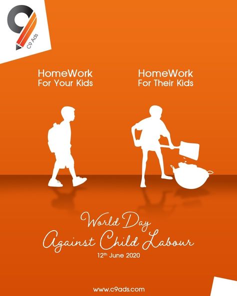 Don’t let any child be a victim of Child Labour.  #Child #WorldDayAgainstChildLabourDay #ChildLabour #LabourChild #Victim #BitterTruth #Homework #Reality #SMM #DigitalMarketing #Agency #SocialMedia #DigitalMarketingAgency  Call Us: +91-81988-10849 Orphan Quotes, Public Welfare Poster, Social Posters, Child Labour, Ram Navami, Fashion Poster Design, Digital Marketing Plan, Social Media Marketing Plan, World Days