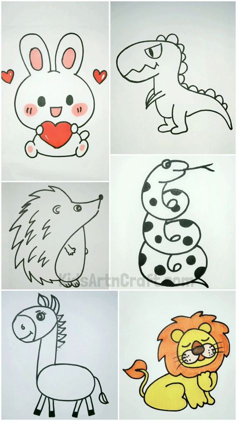 Simple & Cute Animal Drawings for Kids Check more at https://www.kidsartncraft.com/simple-cute-animal-drawings-for-kids/ Omnivores Animals, Drawing Ideas Dog, Gold Sparkle Wallpaper, Animal Drawings For Kids, Drawing Ideas Animals, Cute Easy Animal Drawings, Drawings For Kids, Animals Drawing, Easy Animal Drawings